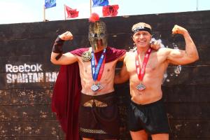 Spartan Warrior posing with my Dad (right)